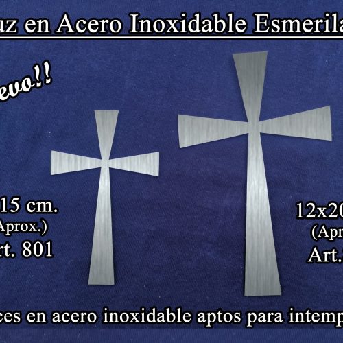 Cruz acero esmerilado