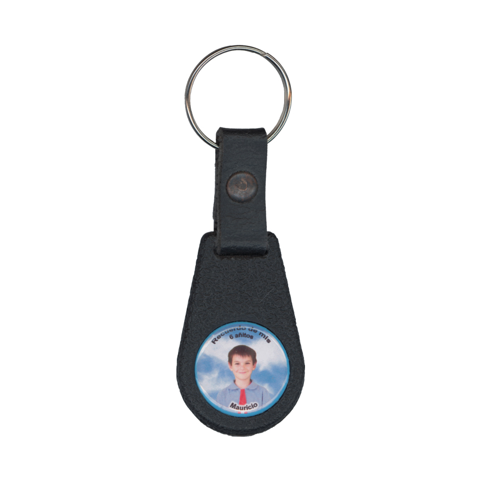 Llavero simil cuero de 3x8 con foto color