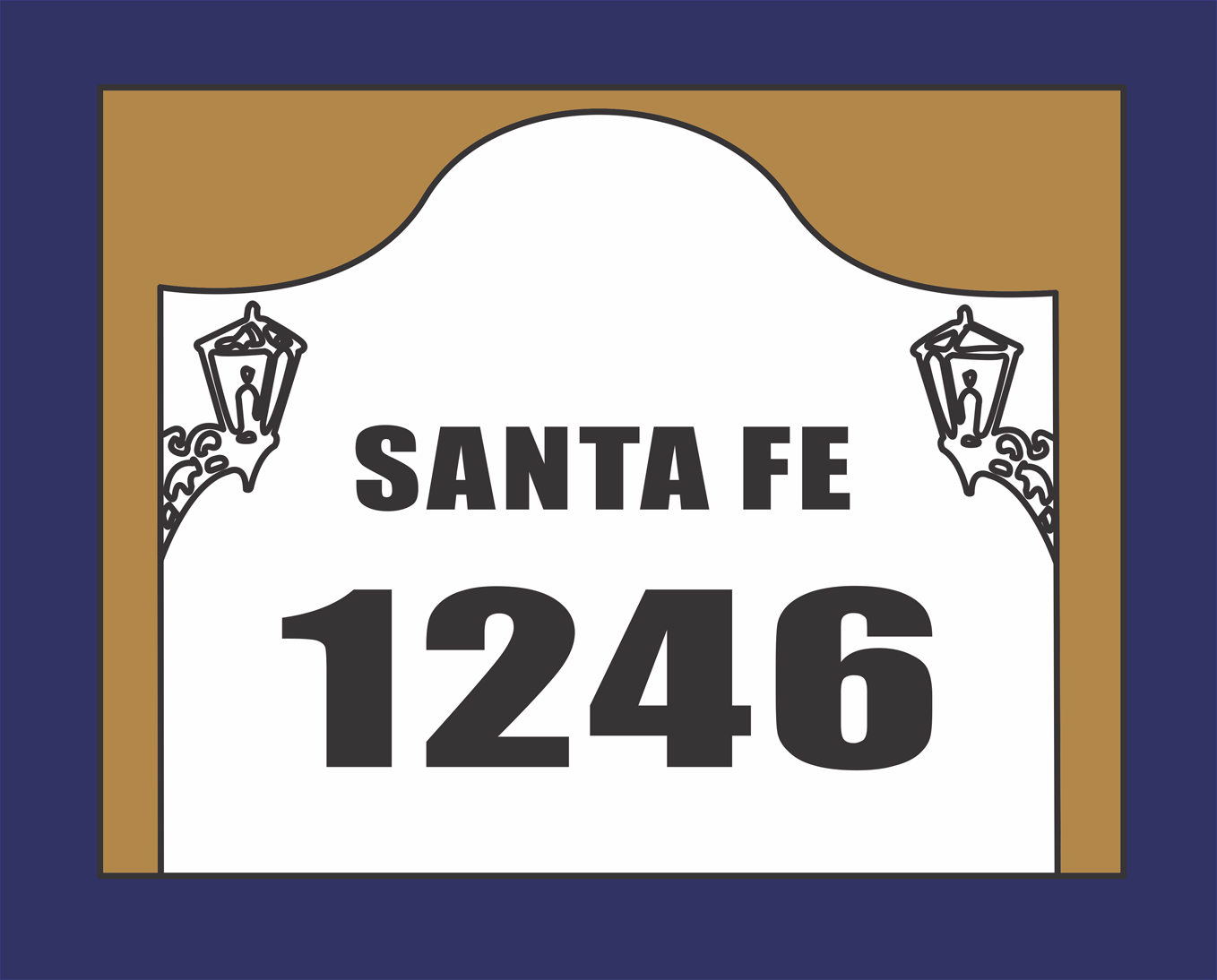 N? y calle en relieve sobre cer?mica