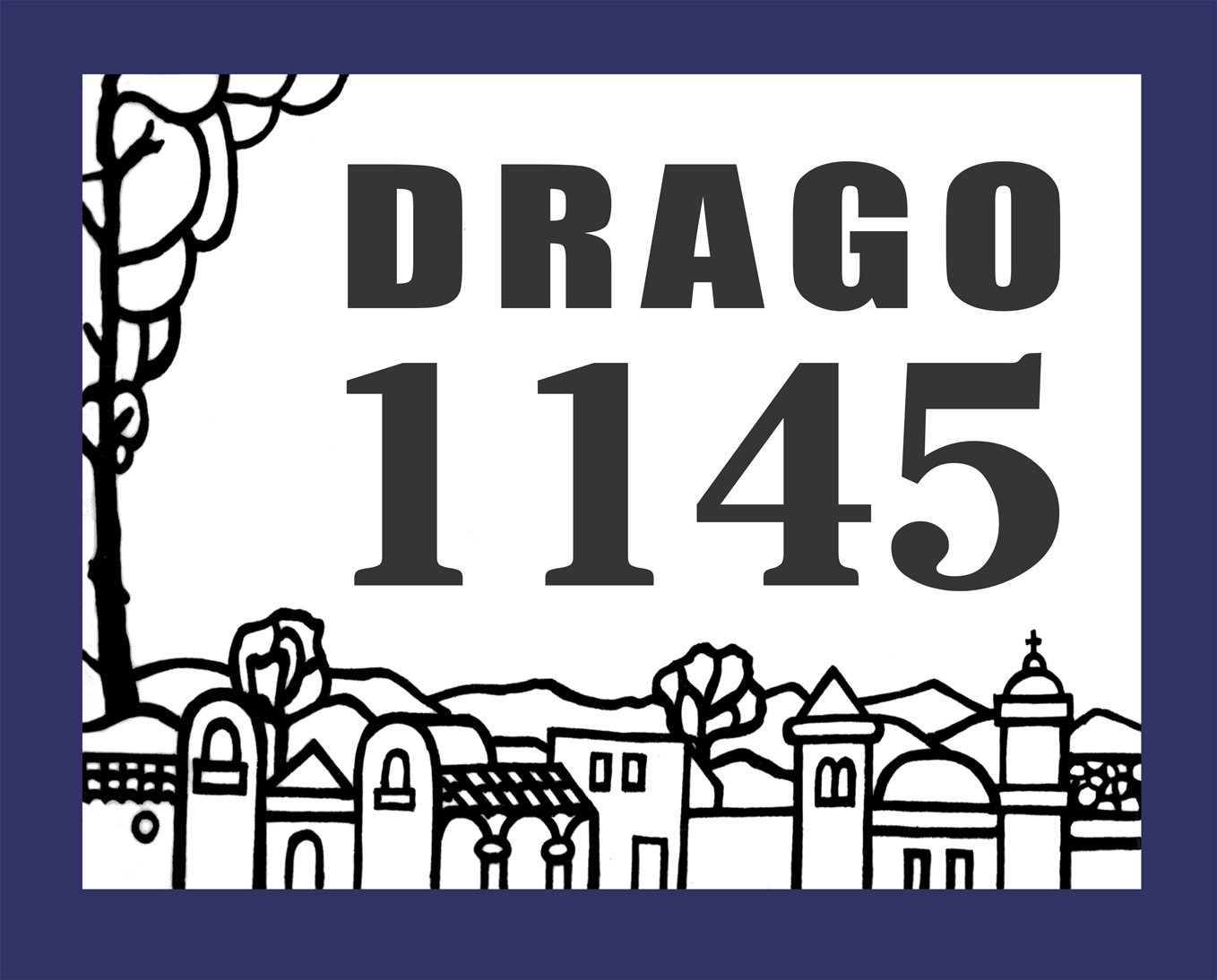 N? y calle en relieve sobre cer?mica