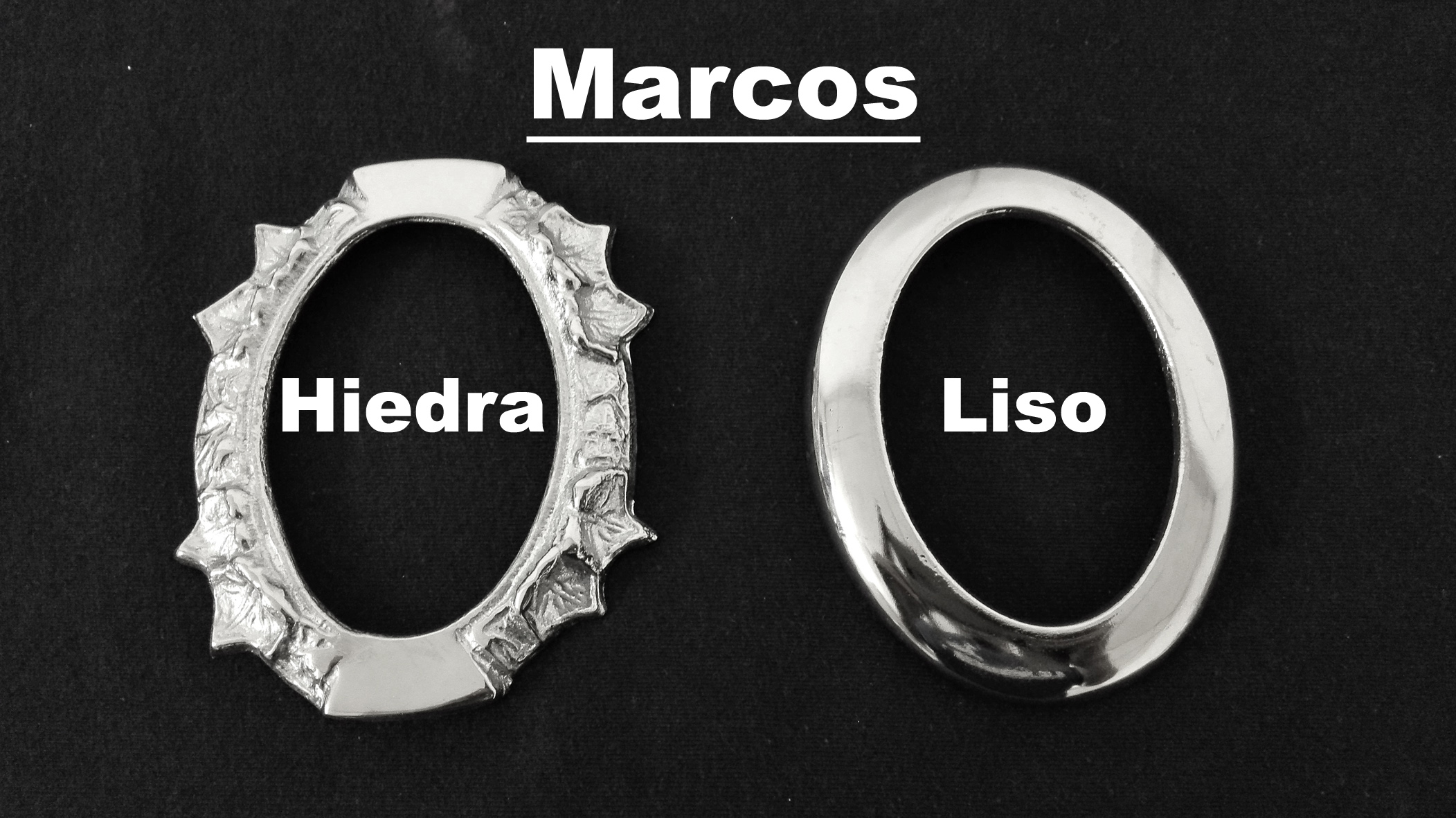 Marco de bronce cromado oval