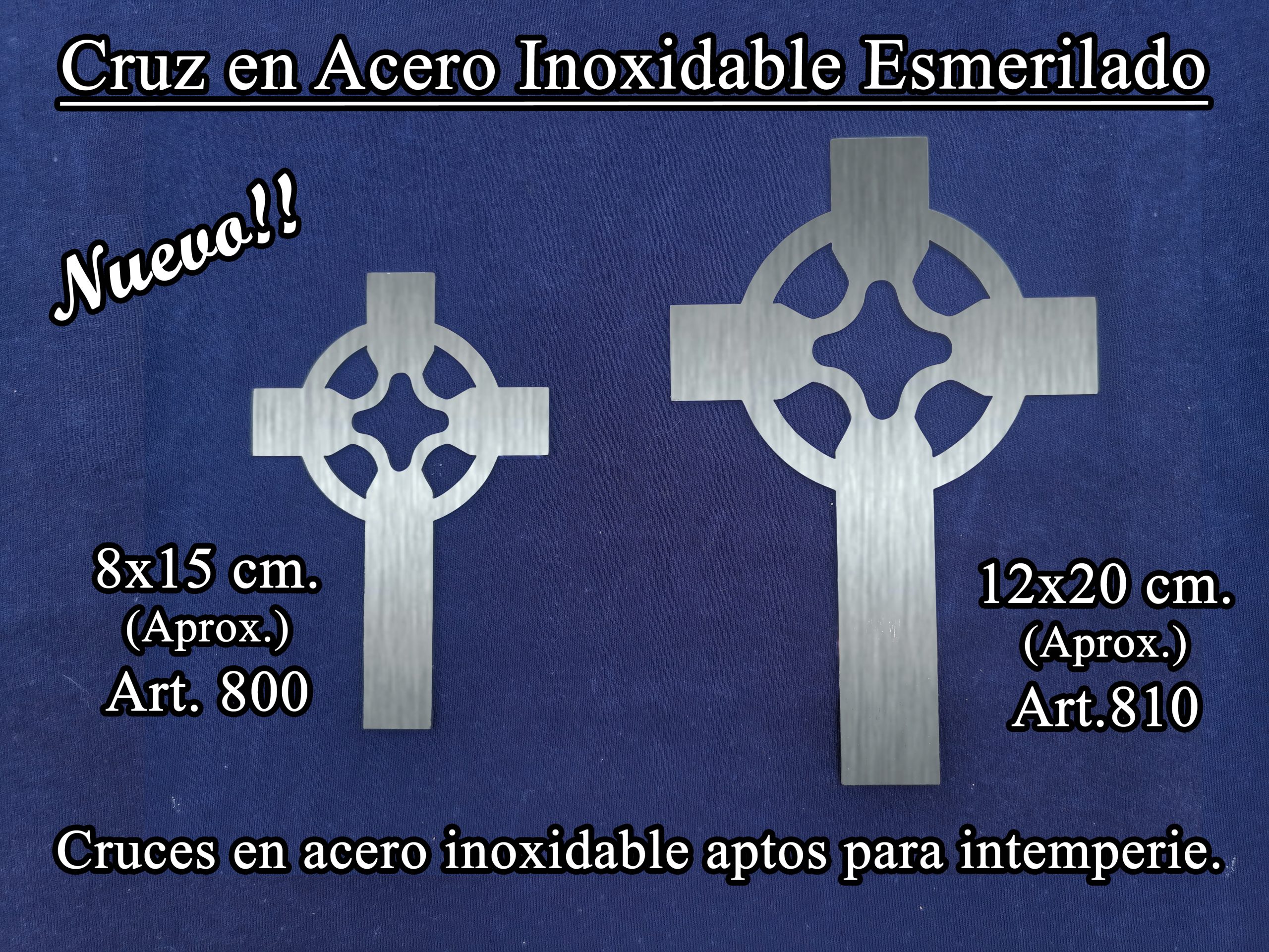 Cruz acero esmerilado