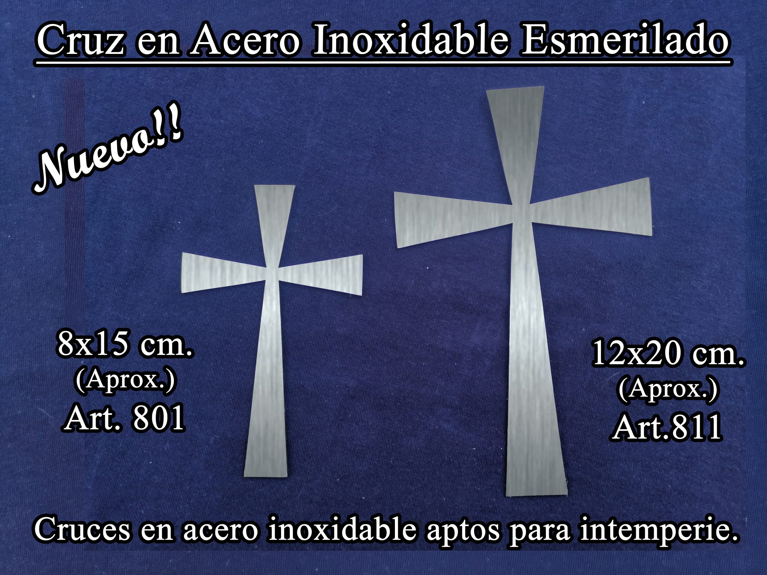 Cruz acero esmerilado