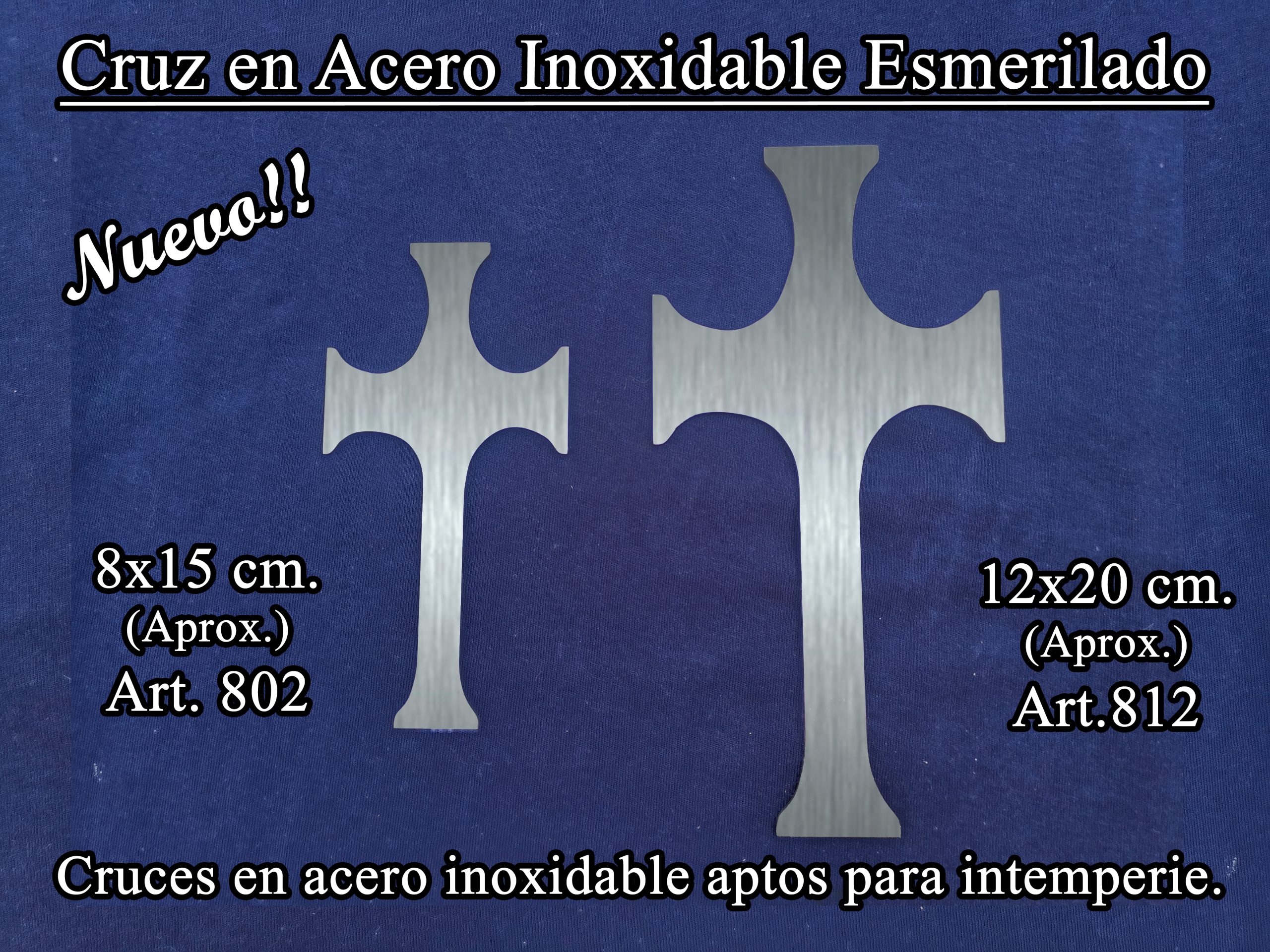 Cruz acero esmerilado