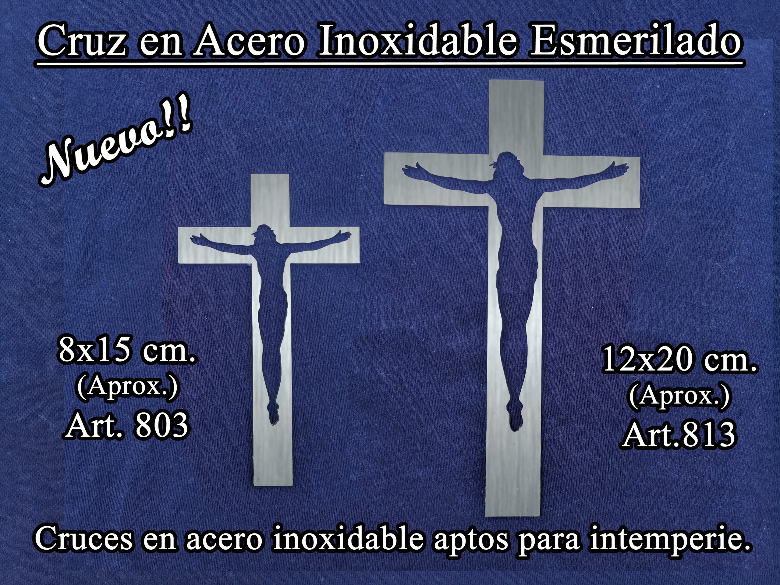 Cruz acero esmerilado