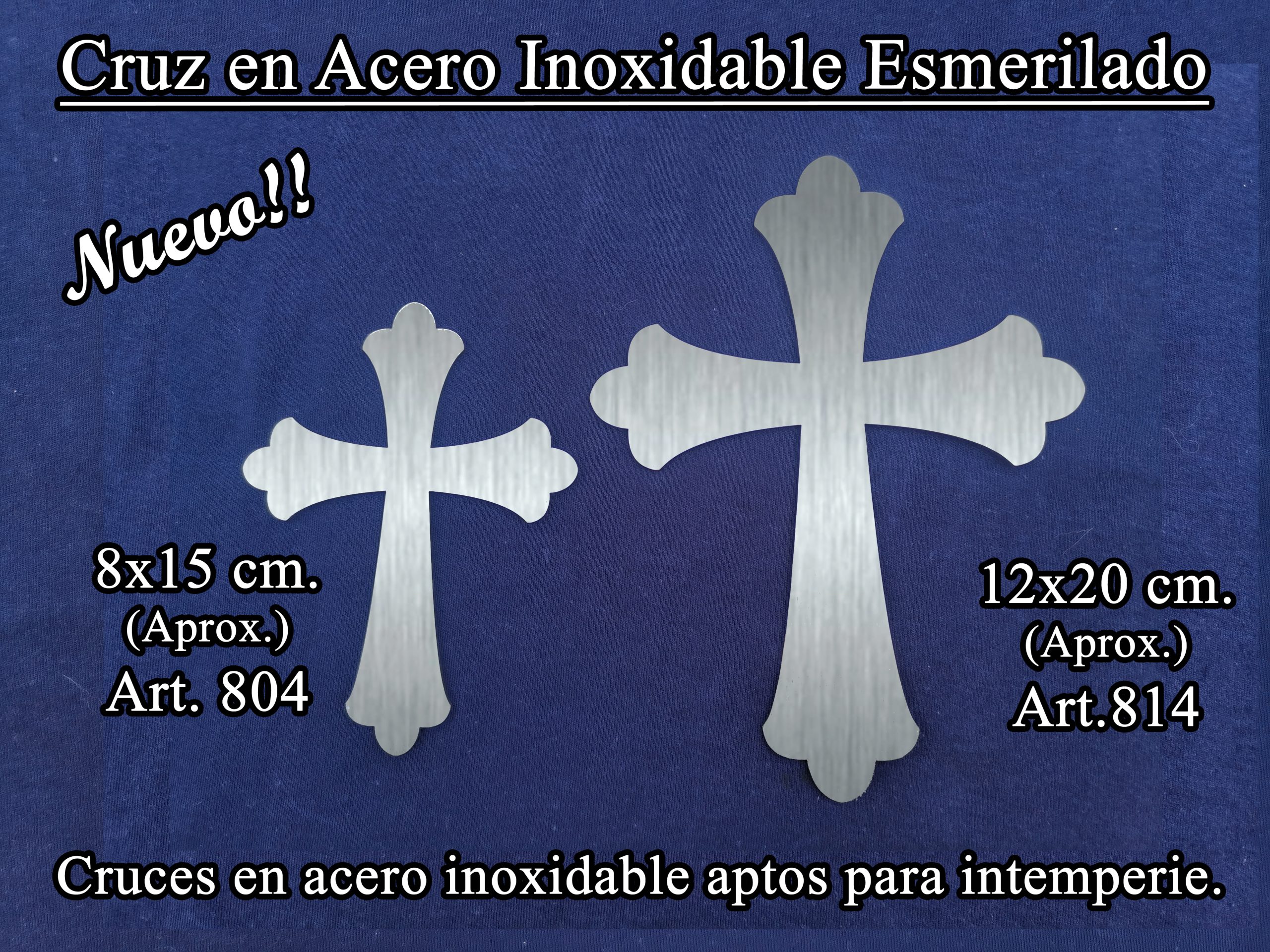 Cruz acero esmerilado