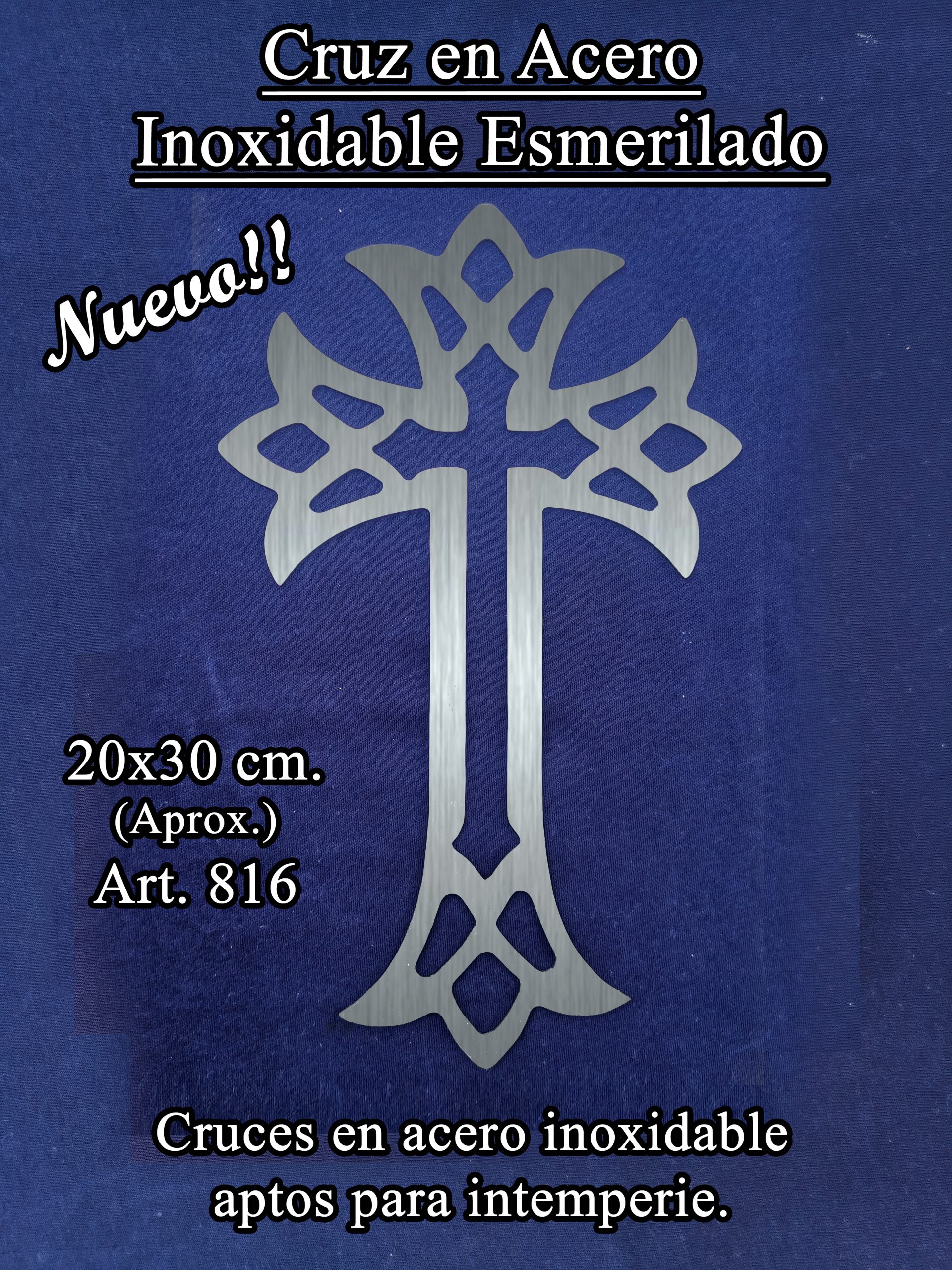 Cruz acero esmerilado