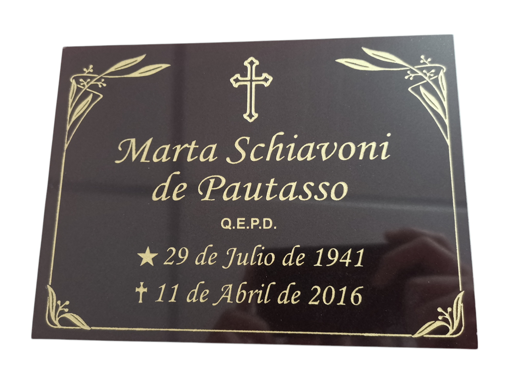 Porcelanato negro/blanco grabado laser sin marco ni foto