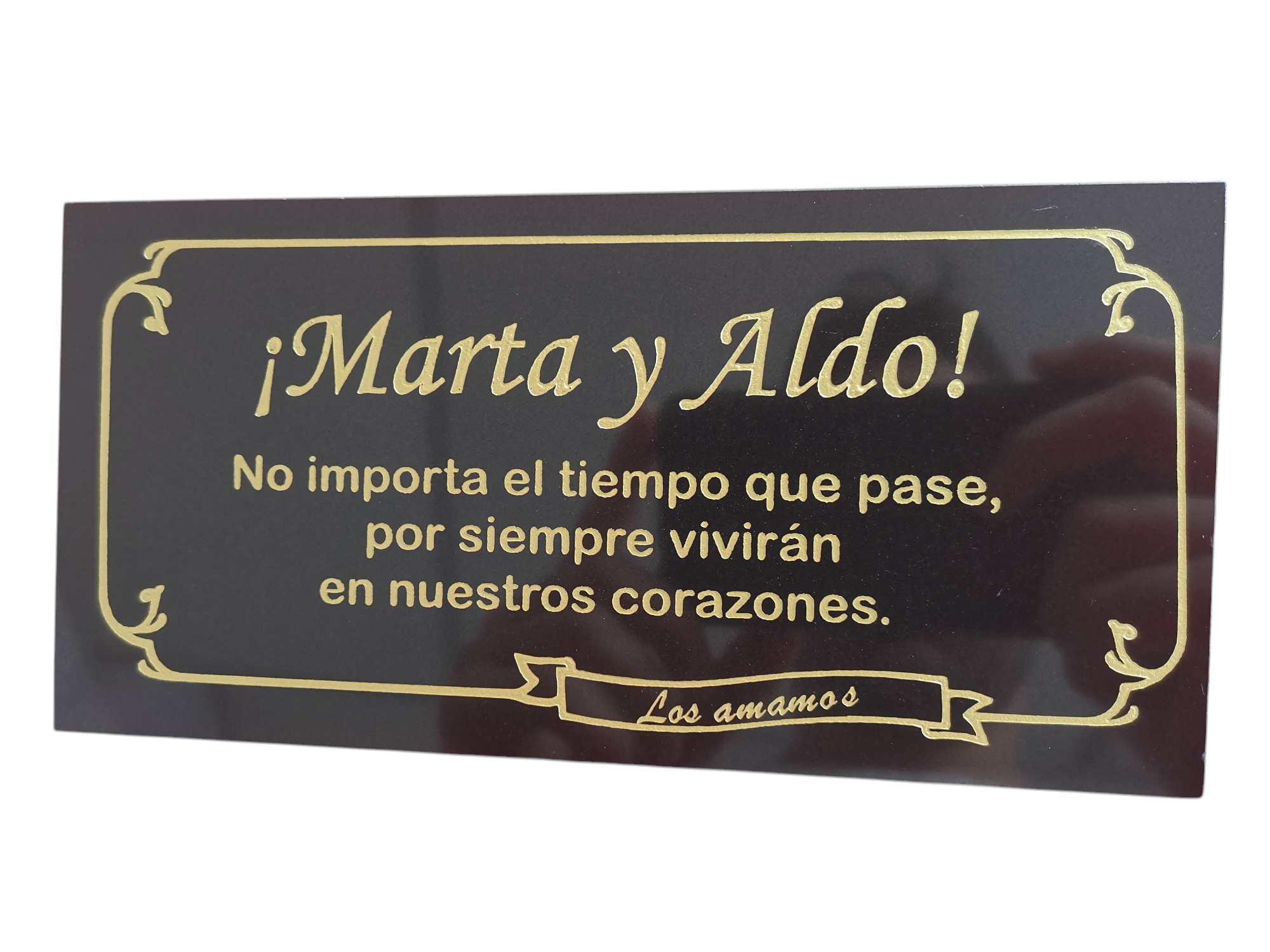 Porcelanato negro/blanco grabado laser sin marco ni foto