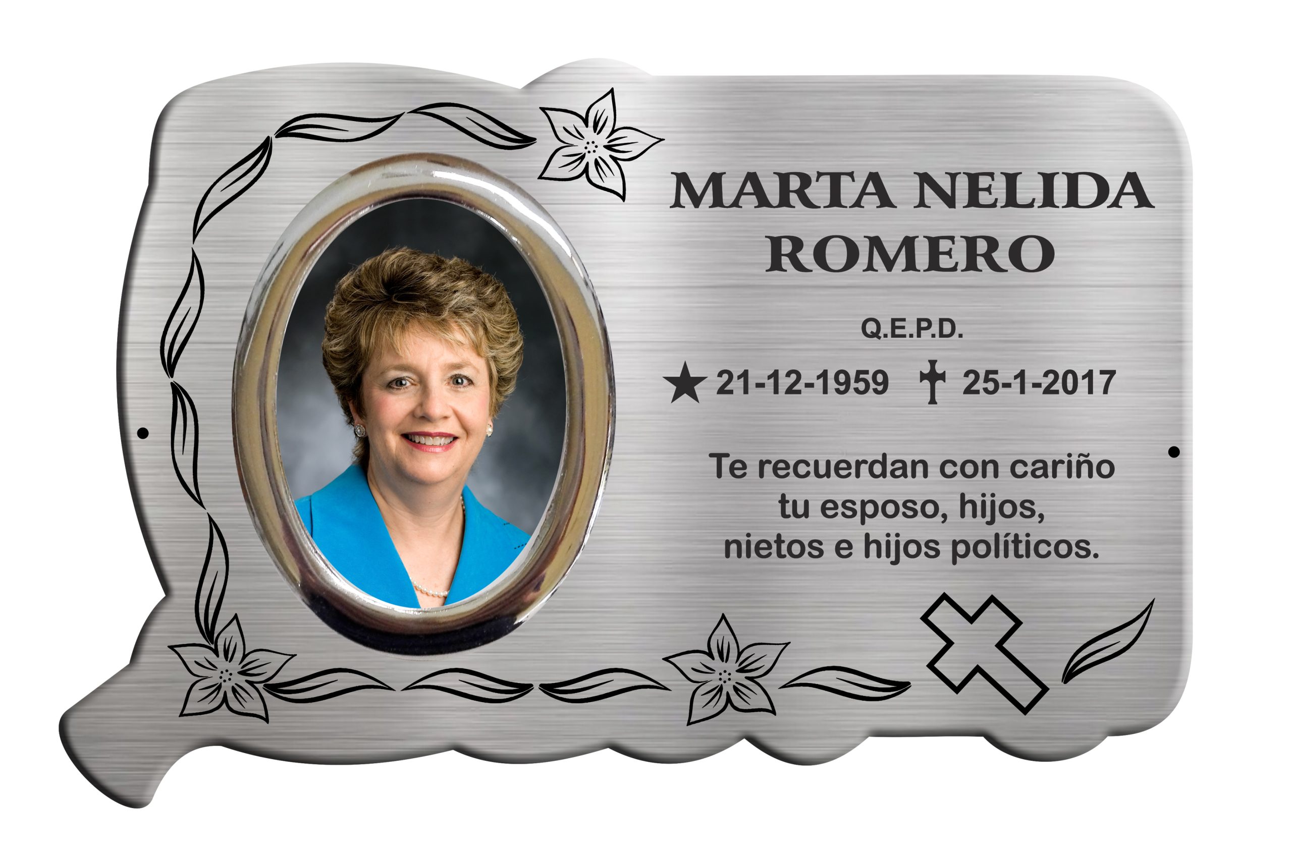 Modelo con Cruz c/foto y marco 9x12