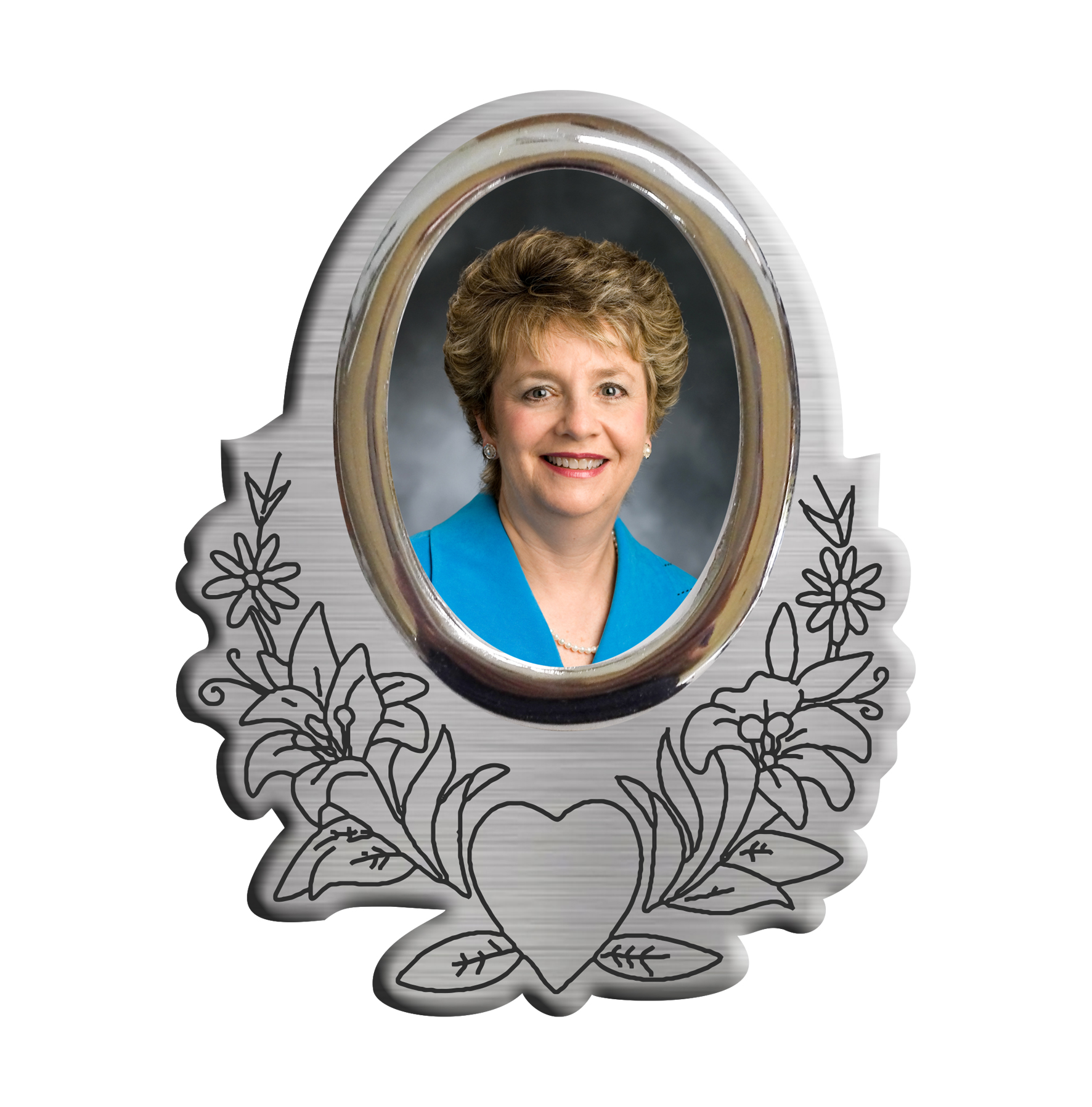 Coraz?n Floral c/foto y marco IMPRESO 6x9