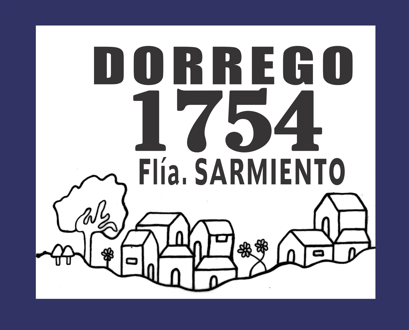 Nº, calle y familia o dptos. en relieve sobre cerámica