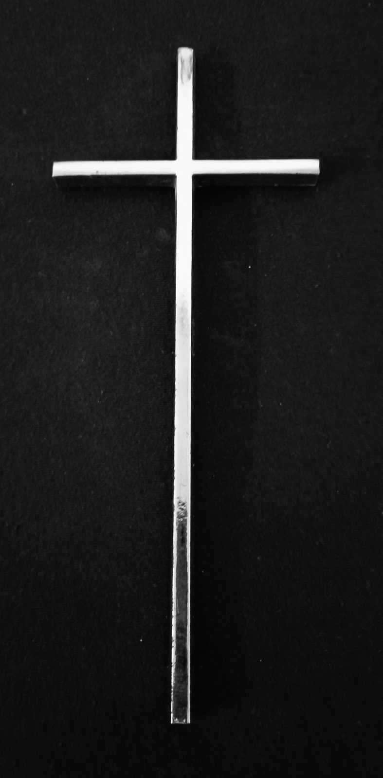 Cruz sin cristo de bronce cromado