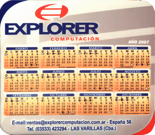 Pad apto para mouse óptico con imágenes todo color - Medida: 19x21