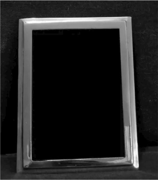 Marco de bronce cromado rectang. - Medida: 13x18