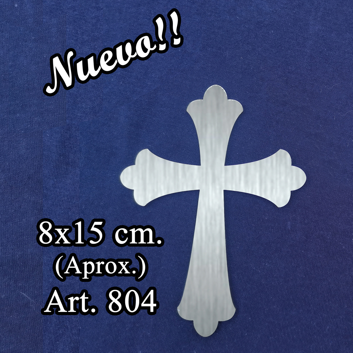 Cruz acero esmerilado - Medida: 8x15
